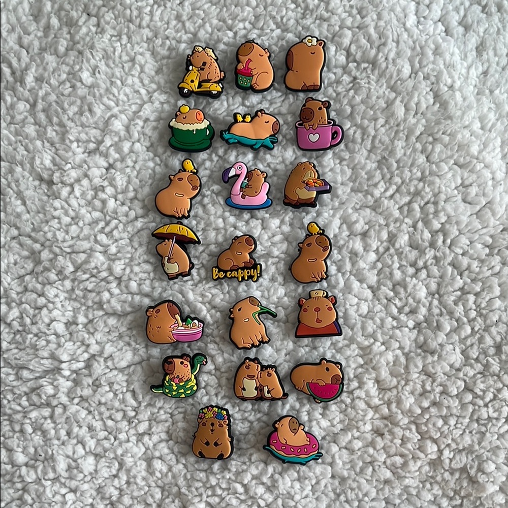 Capybara Enamel Croc Charms